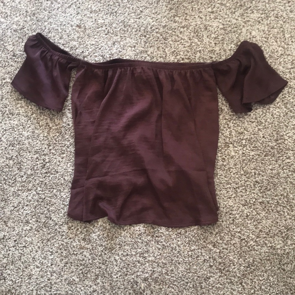 Deep purple off the shoulder top